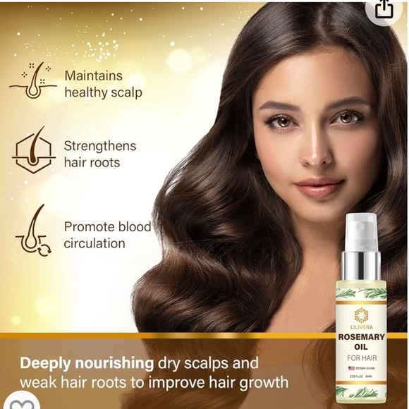 NEW Lilivera Rosemary Oil Hair Regrowth Treatment for Women + Roller 2.0 fl oz - Picture 4 of 7